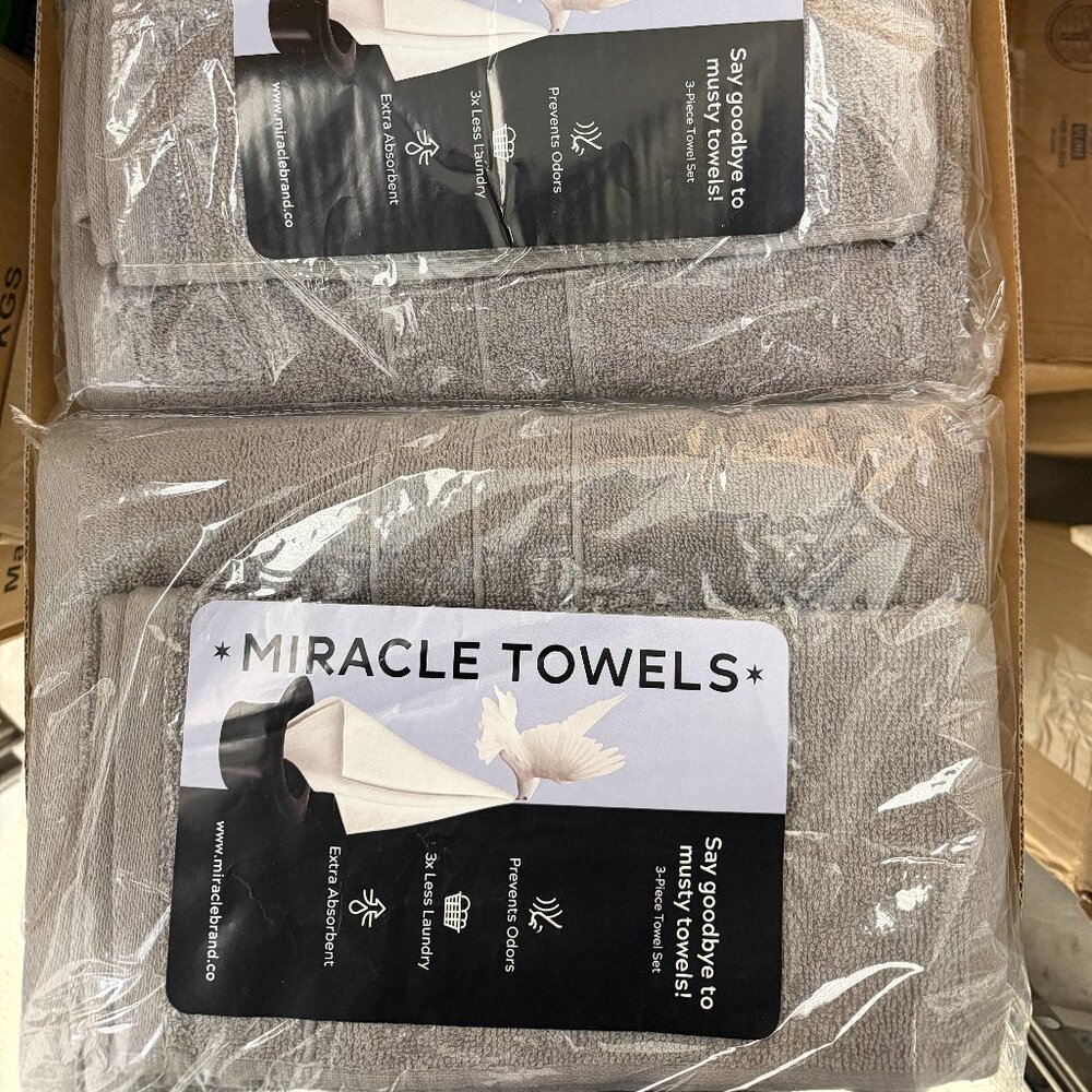 Miracle Made Silver-Infused Towel Set Grey • Antibacterial Cotton • Quick Dry